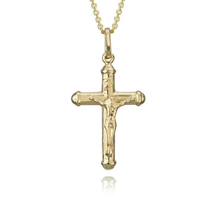 geometric pendant necklace for women -14K Yellow Gold Cross Pendant