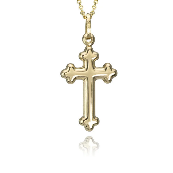 handmade pendant necklace for women -14K Yellow Gold Cross Pendant