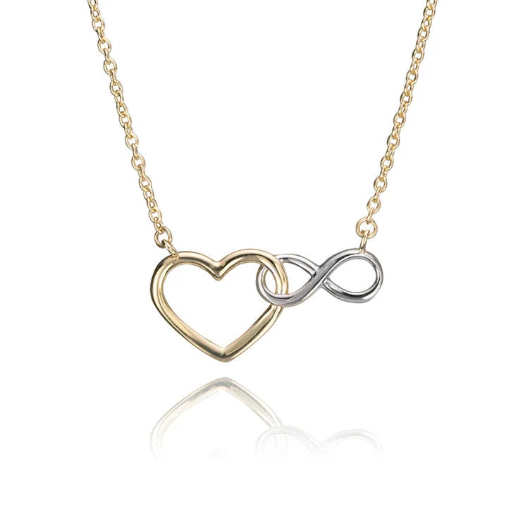 birthstone necklace for special occasions -14K Yellow Gold Heart and Infinity Necklace