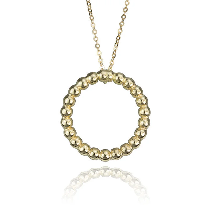 birthstone necklace for women -18k Yellow Gold Circle Necklace