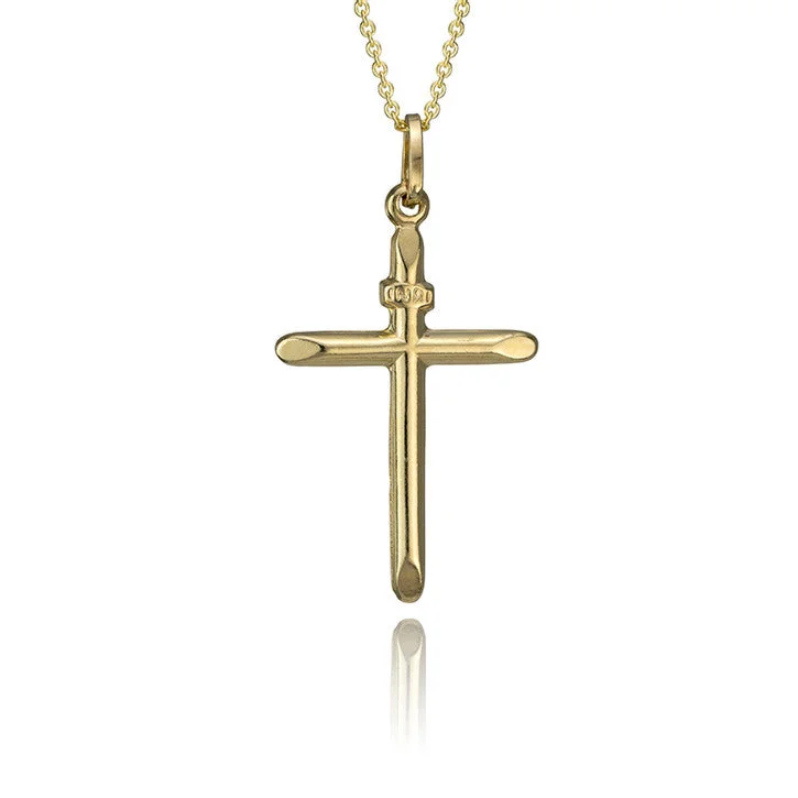 turquoise pendant necklace for women -18K Yellow Gold Cross Pendant