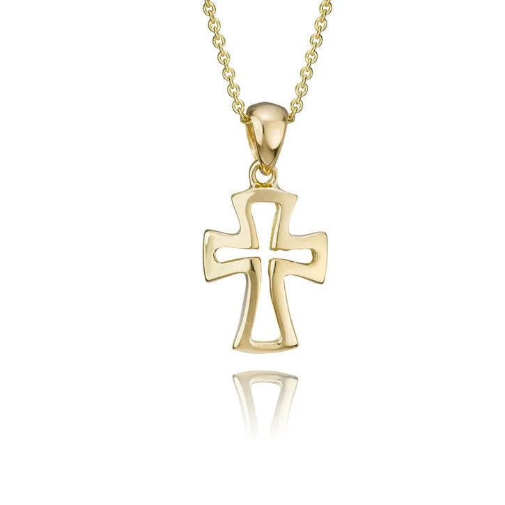 multi-stone pendant necklace for women -18K Yellow Gold Cross Pendant