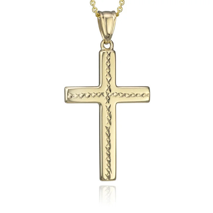 elegant diamond pendant necklace for women -18K Yellow Gold Cross Pendant