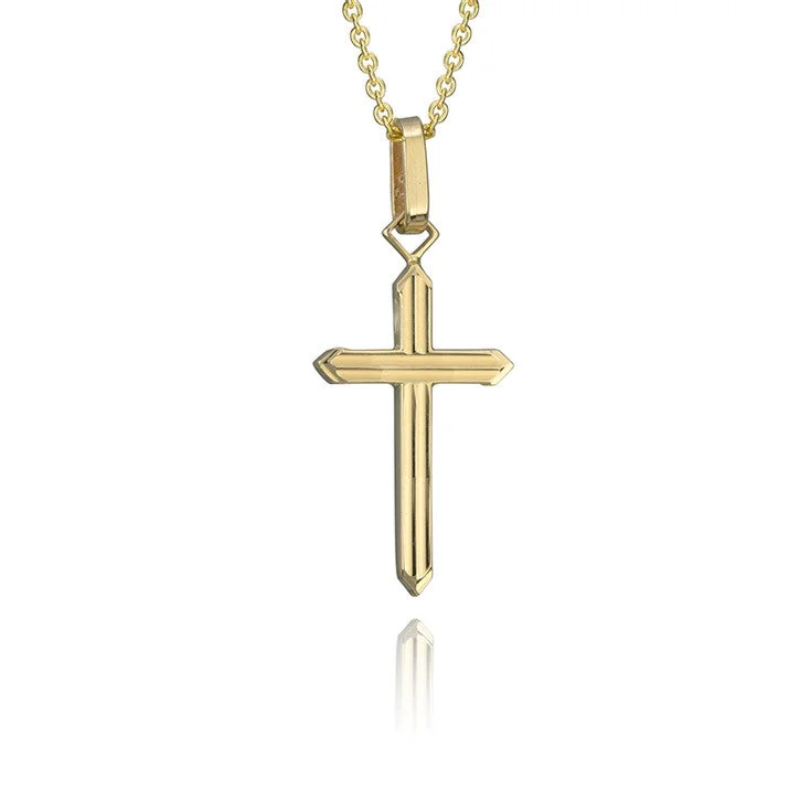 luxury gold pendant necklace for women -18K Yellow Gold Cross Pendant