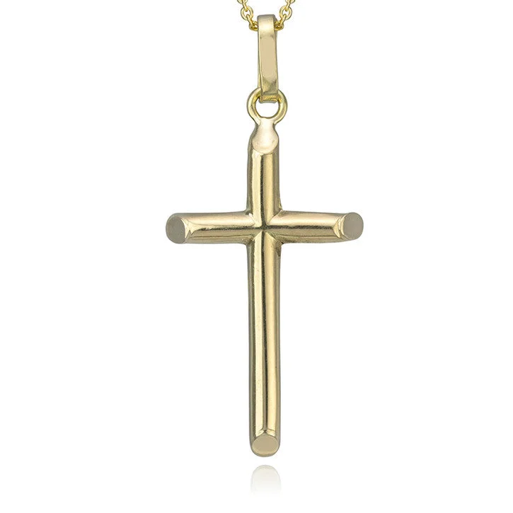 geometric pendant necklace for women -18K Yellow Gold Cross Pendant