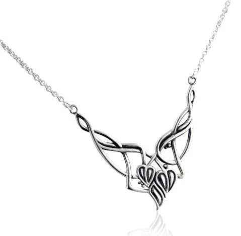 silver bar necklace for layering -Elven Vine and Leaves Sterling Silver Necklace