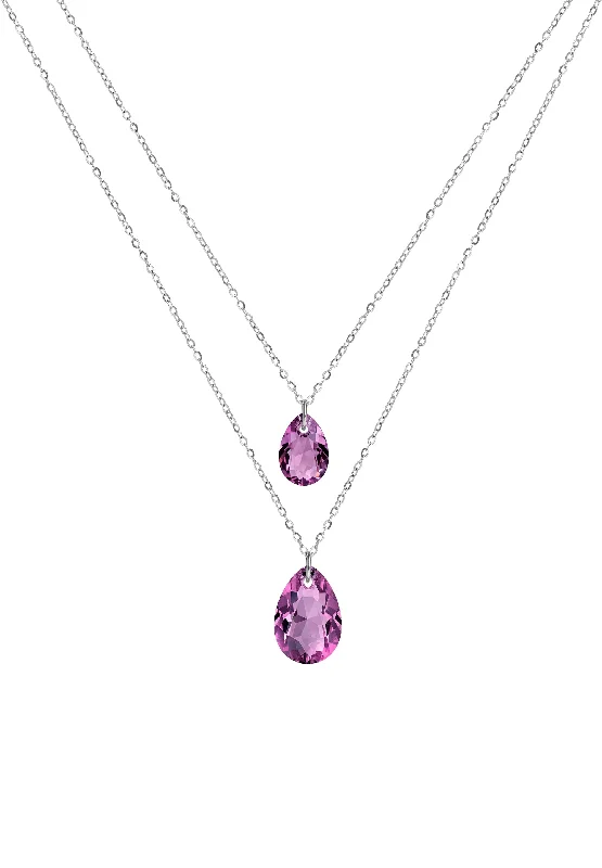 sapphire pendant necklace for women -Facet Pear Pendant Necklace JS.0048