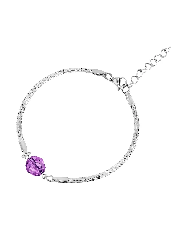 minimalist silver necklace for women -Magic Facet Pendant Bracelet JS.0084