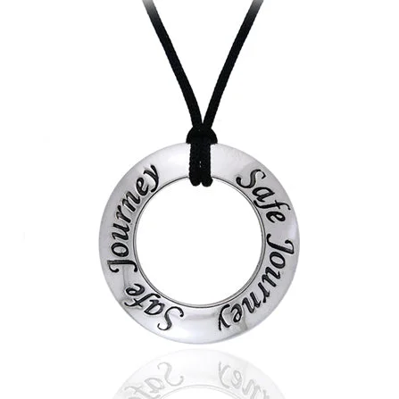 dainty gold chain necklace -Safe Journey Adventure Words of Power Sterling Silver Affirmation Necklace