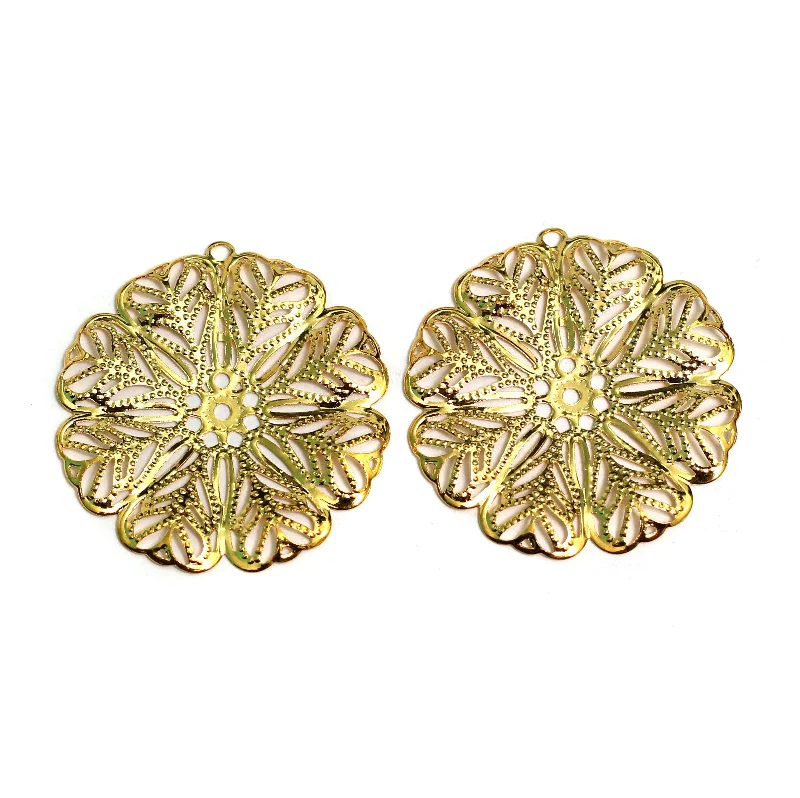 Small silver earrings for subtle elegance -1.5 inch Brass Flower Earrings Components