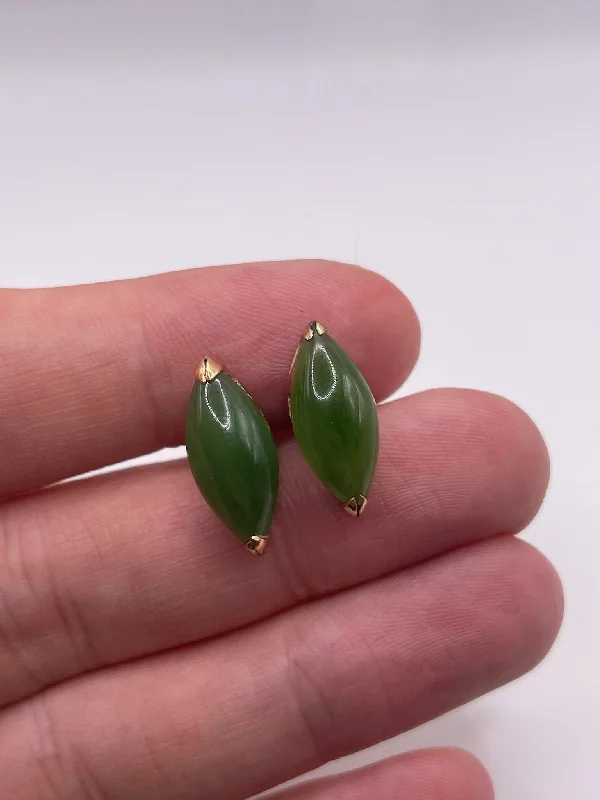 Designer silver earrings for high-end style -14ct gold jade earrings