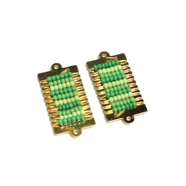 Chic diamond stud earrings for elegant looks -2 Pcs, 34x15mm Miyuki Beads Rectangle Connector and Earrings Components