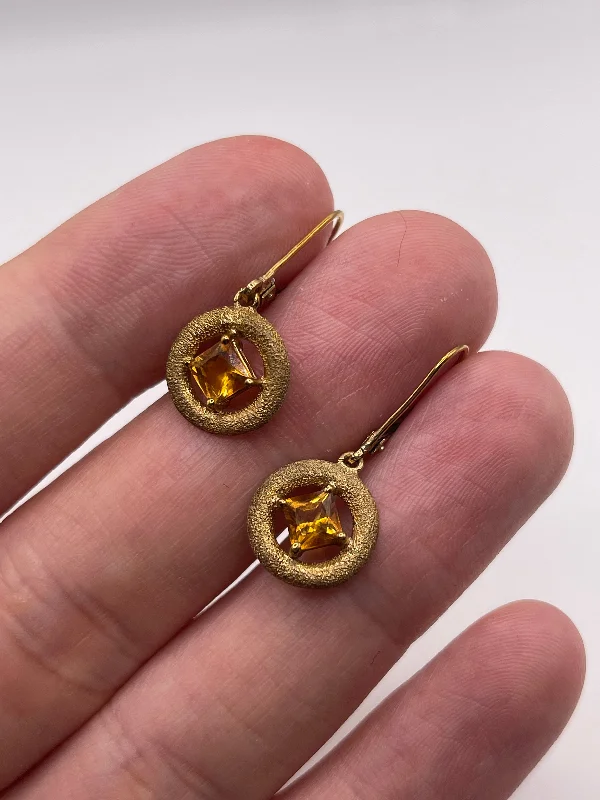 Long silver earrings for graceful style -9ct gold citrine earrings