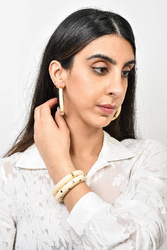 Classic gold earrings for timeless appeal -Alexis Bittar Faux Ivory Earring & Cuff Set