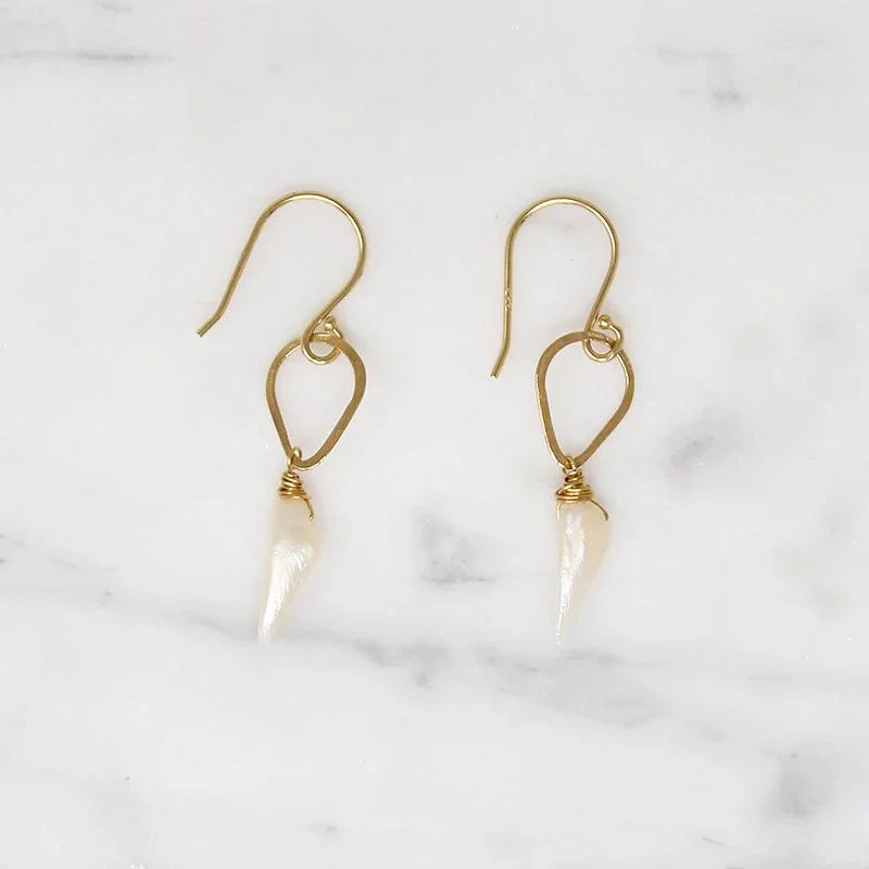 Simple hoop earrings for casual elegance -American River Pearl on Handmade Gold Detail Earrings by brunet