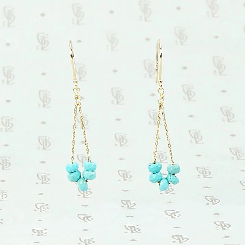 Pearl drop earrings for elegant evening wear -Boho Turquoise Swag Earrings by brunet