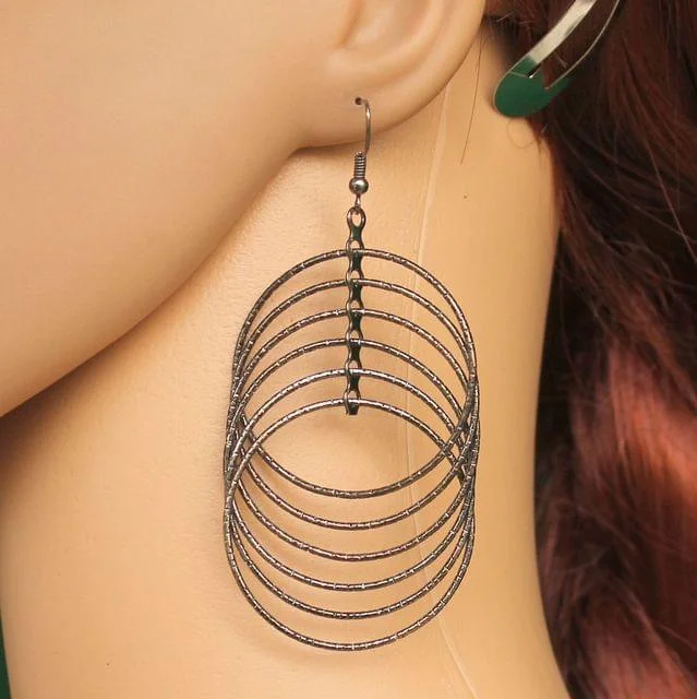 Geometric drop earrings for modern flair -Fashion Earring For Girls Silver