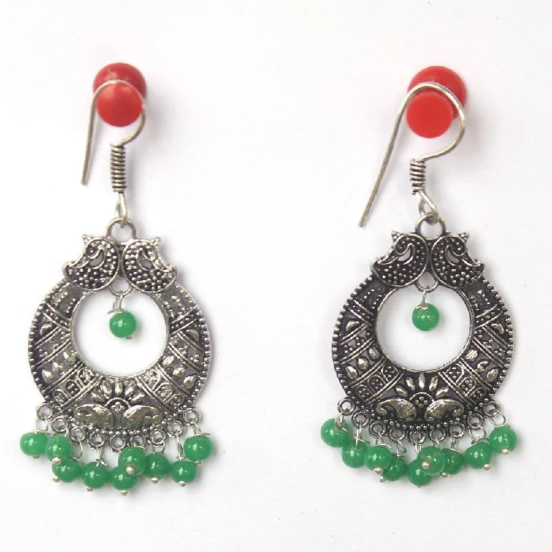 Elegant gold earrings for refined looks -German Silver Chandibali Earring Light Green