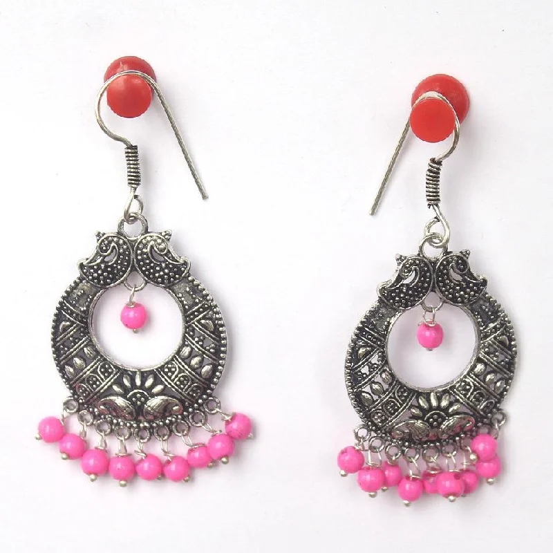 Luxury pearl earrings for high-end occasions -German Silver Chandibali Earring Pink