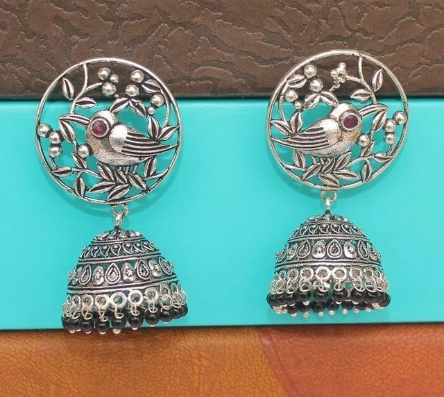 Diamond drop earrings for luxurious appeal -German Silver Jhumka Earring