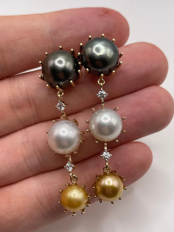 Simple hoop earrings for casual elegance -Huge 9ct gold pearl earrings