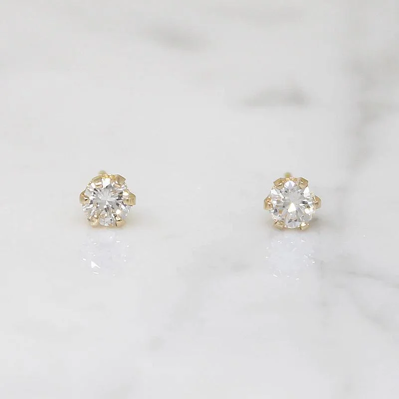 Bold gold earrings for confident fashion -Sparkling Vintage Diamonds in Gold Stud Earrings